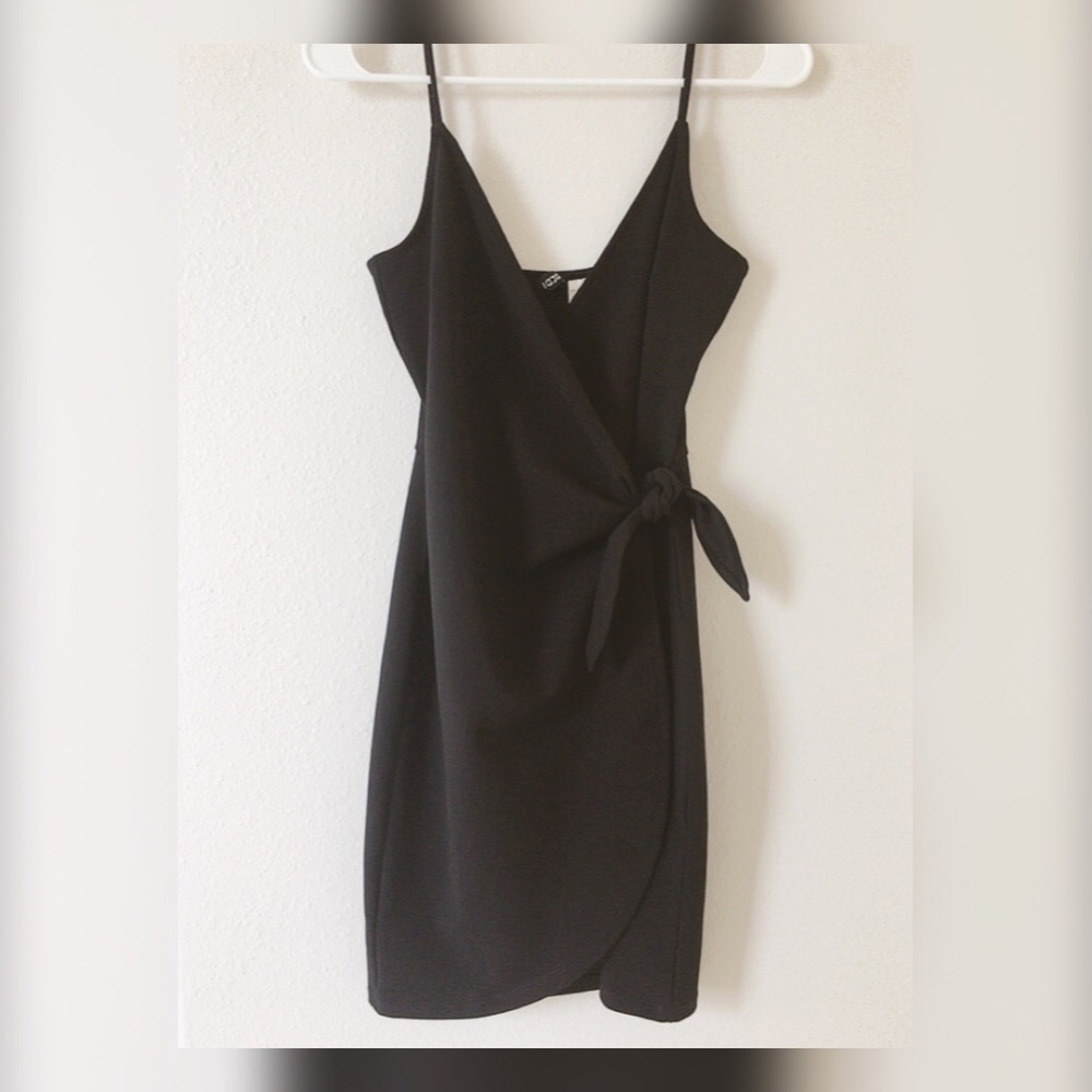 H&M Black Mini Wrap Dress